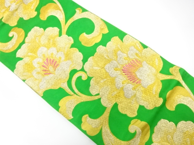 JAPANESE KIMONO / ANTIQUE FUKURO OBI / SILK / WOVEN CHINESE FLOWER